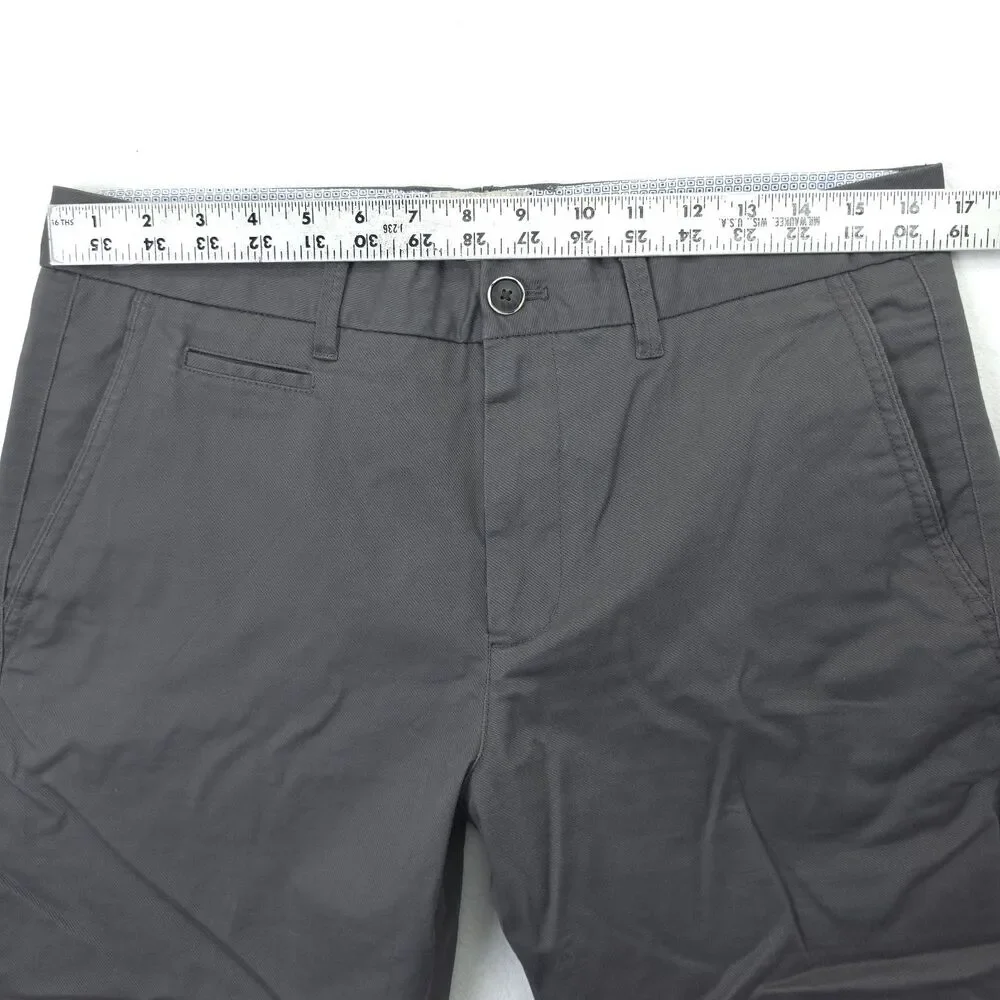 Perk Slim Fit + Stretch Chino Pants Flat Front Mens 33x32 Gray